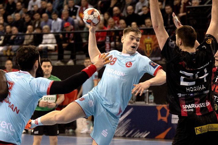 Reynir Þór Stefánsson stóð sig vel með Melsungen í Meistaradeildinni í handbolta í kvöld. 