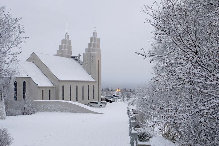 Akureyri um vetur snjór og kuldi