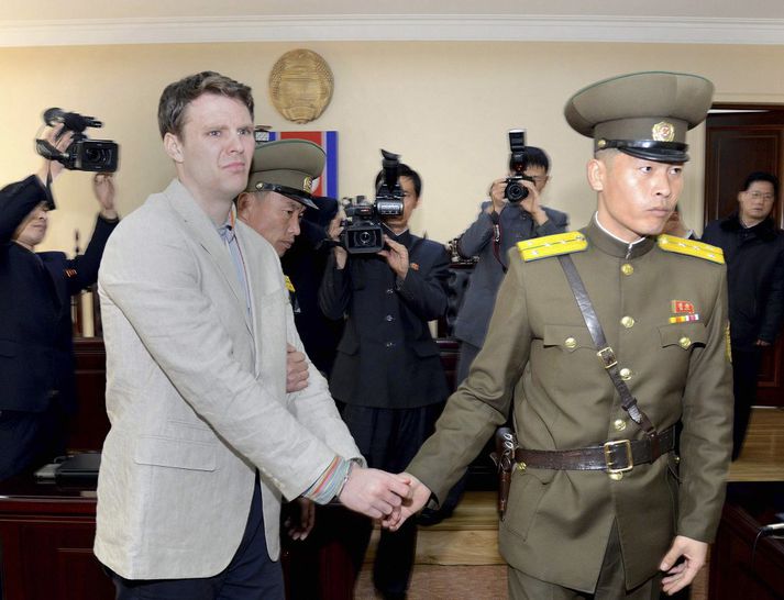 Otto Warmbier var í haldi yfirvalda í Norður-Kóreu í sautján mánuði.