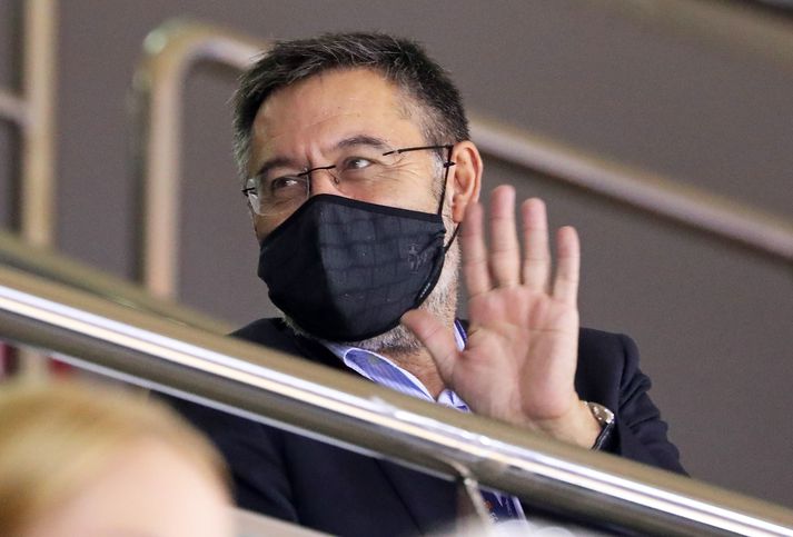 Josep Maria Bartomeu á körfuboltaleik hjá Barcelona nýverið.