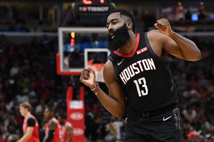 James Harden í stuði í nótt.