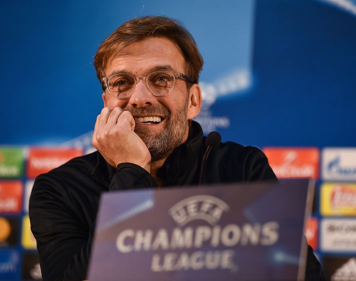Klopp á blaðamannafundi í vikunni.