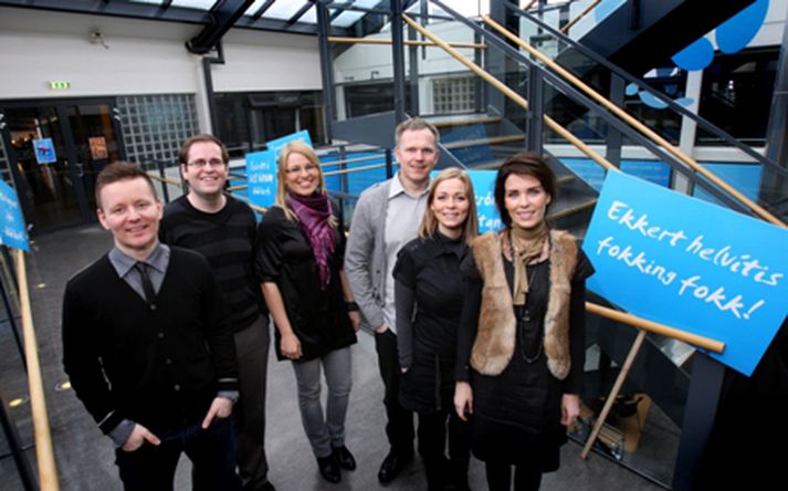 Guðmundur Halldór Björnsson, Magnús Magnússon, Ágústa S. Guðjónsdóttir, öll sérfræðingar í markaðsdeild, Sveinn Líndal Jóhannsson, viðskiptastjóri ENNEMM, Þórhildur Rún Guðjónsdóttir, sérfræðingur í markaðsdeild og Petrea I. Guðmundsdóttir, framkvæmdastjóri Markaðssviðs Símans.