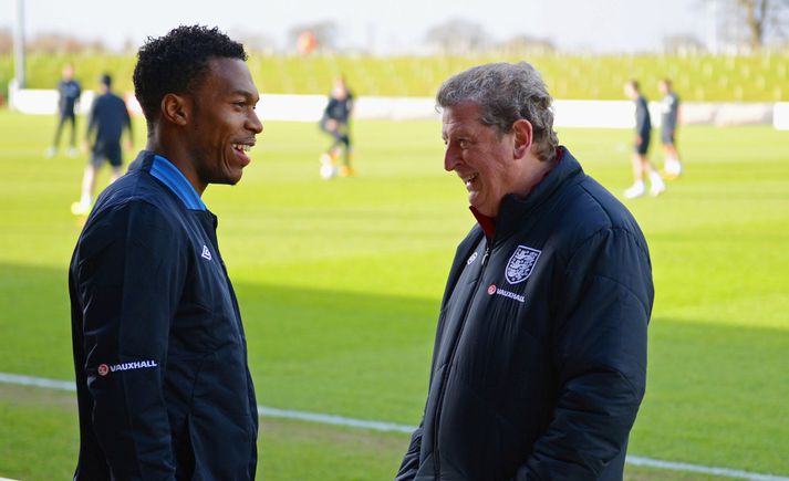Sturridge með Roy Hodgson landsliðsþjálfara í morgun.
