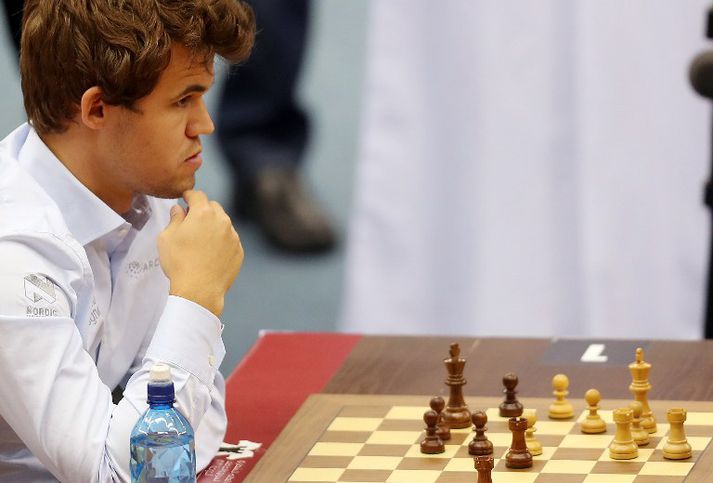 Magnus Carlsen er heimsmeistari í skák.