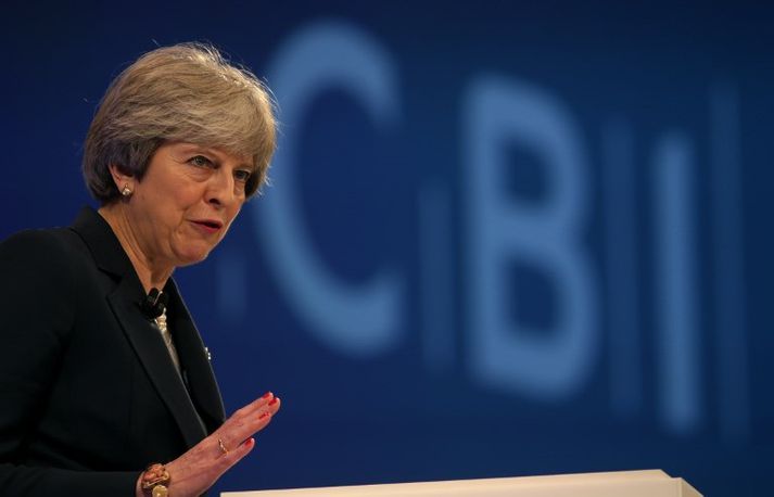Theresa May tók við formennsku í Íhaldsflokknum af David Cameron árið 2016.