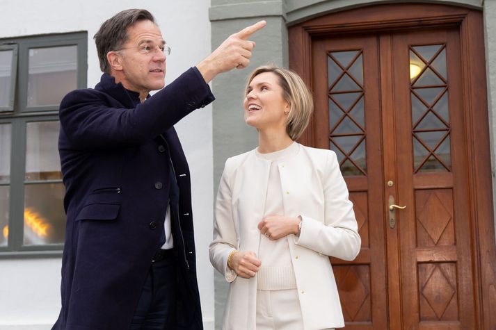 Mark Rutte, framkvæmdastjóri Atlantshafsbandalagsins, heimsótti Ísland í fyrra þar sem hann fundaði meðal annars með Kristrúnu Frostadóttur forsætisráðherra í Stjórnarráðinu. 