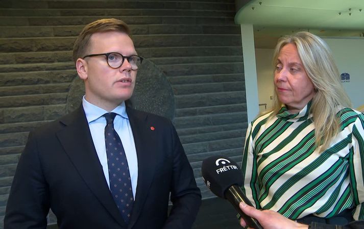 Guðmundur Ari Sigurjónsson, þingflokksformaður Samfylkingarinnar, og Sigríður Á. Andersen, formaður þingflokks Miðflokksins.