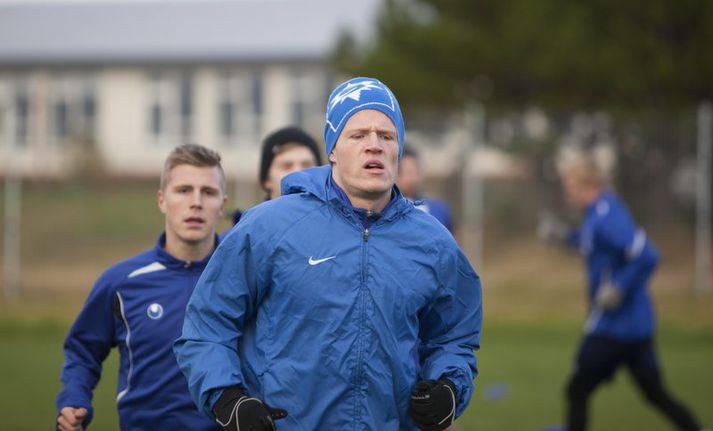Rauschenberg stýrði upphitun á æfingu Stjörnunnar í dag.