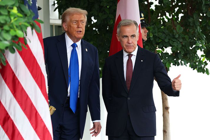 Trump og Carney þegar betur fór á með þeim.