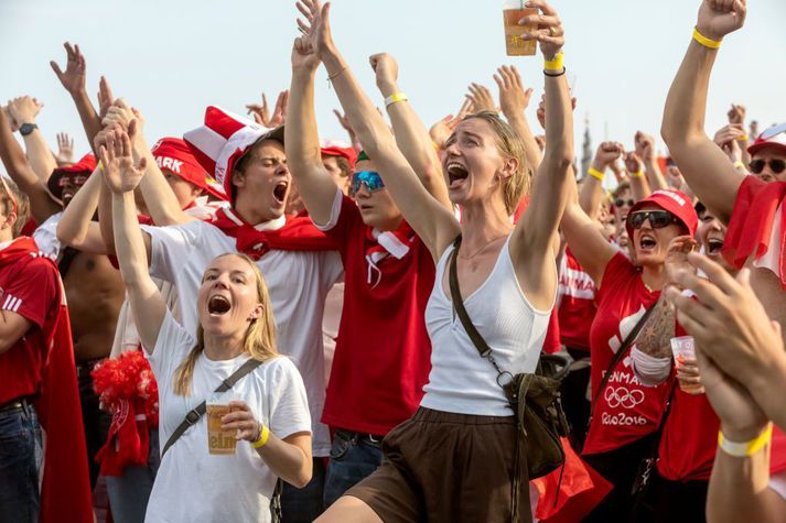 Gleðin er við völd í Kaupmannahöfn í kvöld.