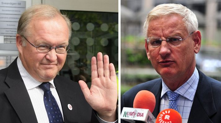 Fyrrum forsætisráðherrar Svíþjóðar, þeir Göran Persson og Carl Bildt.