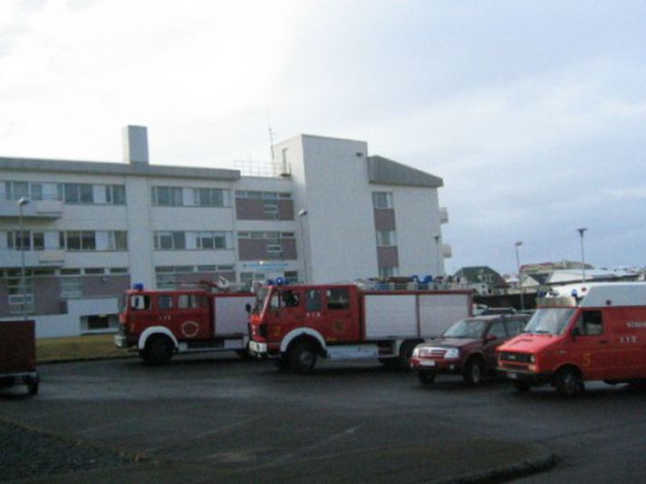 Frá vettvangi í Vestmanneyjum.