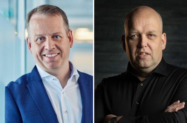 Þorvarður Einarsson, framkvæmdastjóri Farice, og Jón Svanberg Hjartarson, framkvæmdastjóri Neyðarlínunnar. 