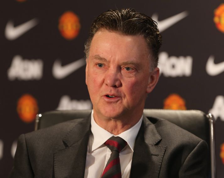 Van Gaal á blaðamannafundi.