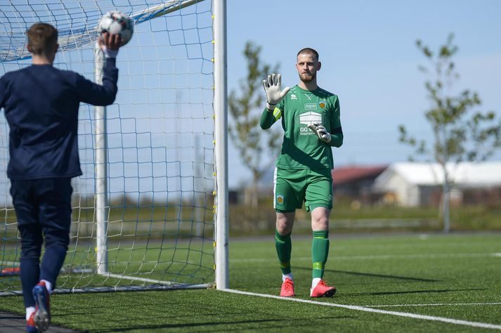 Ólafur Íshólm hefur staðið vaktina með prýði í marki Fram í sumar.