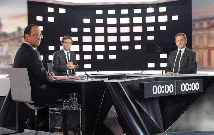 Francois Hollande og Nicolas Sarkozy mættust í síðustu sjónvarpskappræðum sínum á miðvikudagskvöld.