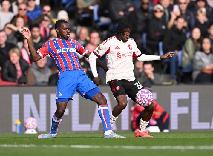 Jeremie Frimpong gleymdi sér í sigurmarki Crystal Palace.