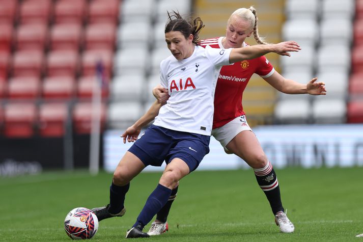 María Þórisdóttir stóð vaktina í hjarta varnarinnar í liði United í dag.