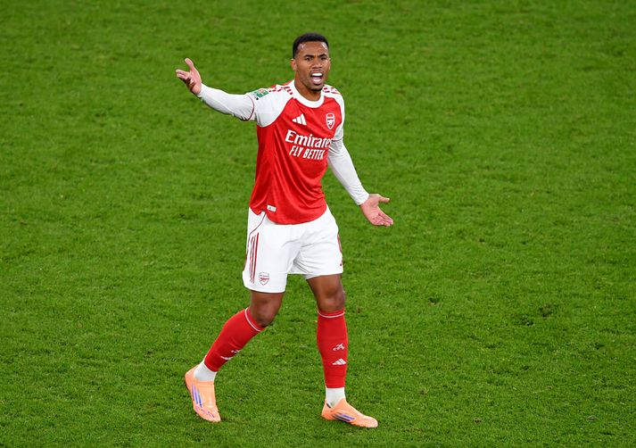 Gabriel og félagar í Arsenal hafa aðeins fengið á sig fimm mörk í fyrstu ellefu leikjum sínum í ensku úrvalsdeildinni.