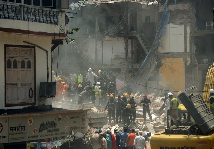 Húsið er í afar þéttbýlu hverfi sem kallast Bhendi Bazaar.