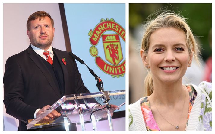 Richard Arnold, framkvæmdastjóri Manchester United og Rachel Riley, sjónvarpsstjarna og stuðningsmaður Manchester United