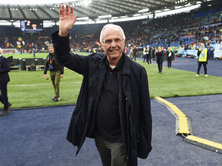 Sven Göran Eriksson var heiðursgestur á leik Lazio og Roma í mars síðastliðnum.