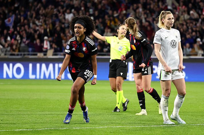 Lily Yohannes skoraði markið mikilvæga sem á endanum skilaði Lyon áfram í framlengingu.
