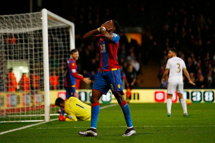 Wilfried Zaha var nálægt því að skora sigurmark Crystal Palace.