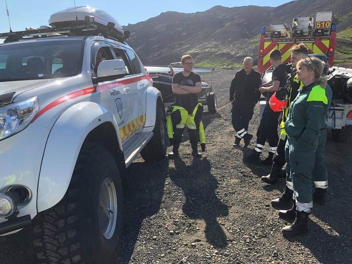 Lið björgunarsveitarinnar Þorbjarnar var kallað til Kleifarvatns í dag.