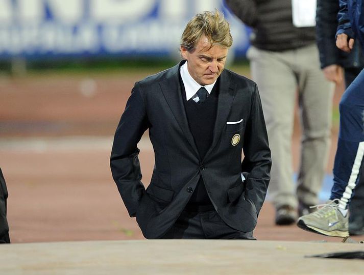 Mancini í fýlu eftir leikinn í gær.