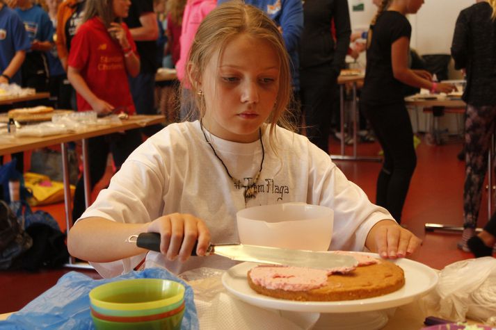 Einbeiting skín úr andliti þessarar stelpu sem keppti á Unglingalandsmótinu í fyrra.