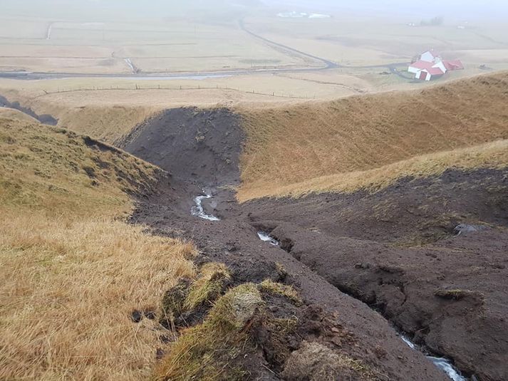 Aurskriða sem féll fyrr á árinu. Myndin tengist fréttinni ekki beint.