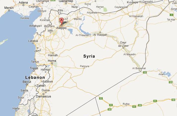 Aleppo er í norðurhluta Sýrlands.