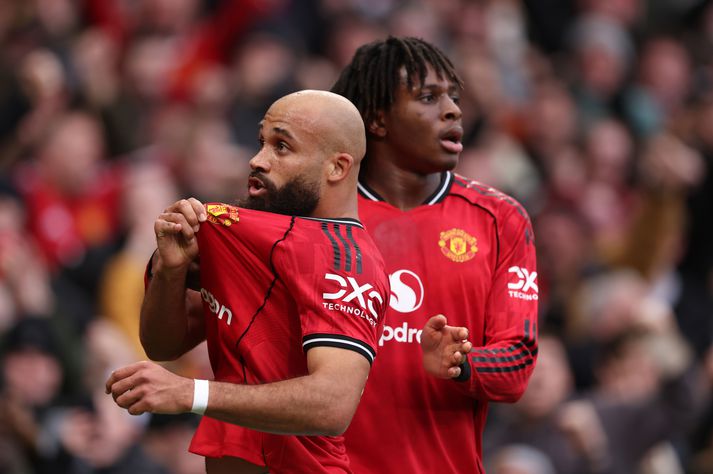 Markaskorarar Manchester United gegn Manchester City, Bryan Mbeumo og Patrick Dorgu.