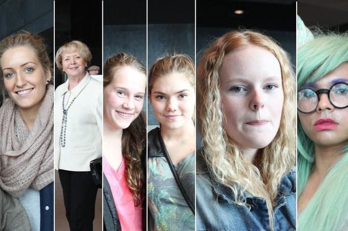 Það kom skemmtilega á óvart hvað Vigdís var vinaleg við stúlkurnar.