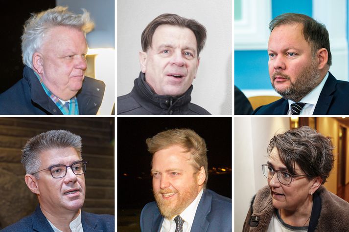 Þingmennirnir sem voru á Klaustur bar þann 20. nóvember síðastliðinn. Ólafur Ísleifsson, Karl Gauti Hjaltason, Bergþór Ólason, Gunnar Bragi Sveinsson, Sigmundur Davíð Gunnlaugsson og Anna Kolbrún Árnadóttir.