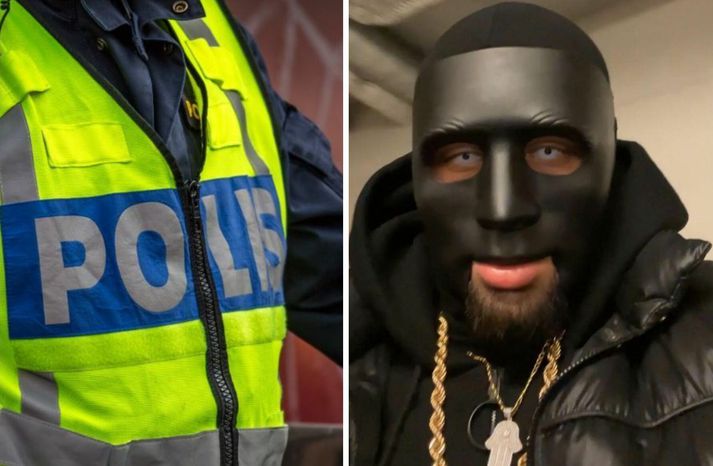 Rapparinn C. Gambino bar ætíð svarta grímu yfir andliti.