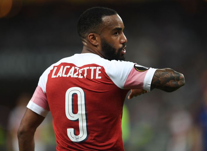 Lacazette í leik með Arsenal á síðustu leiktíð.