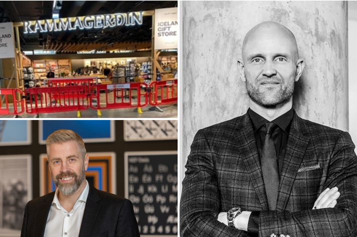 Atli Björn Þorbjörnsson lögmaður (t.h.) segir það af og frá að framkvæmdastjóri Rammagerðarinnar hafi farið með fleipur í fjölmiðlum, eins og Sveinbjörn Indriðason forstjóri Isavia hélt fram í yfirlýsingu. Aðgerðir Isavia gegn versluninni séu ólöglegar.