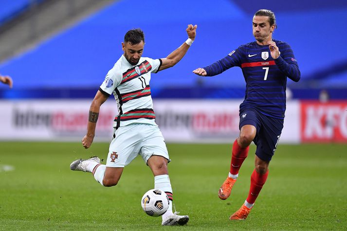 Bruno Fernandes og Antoine Griezmann.