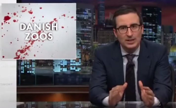 John Oliver lét danska dýragarðsstarfsmenn heyra það.
