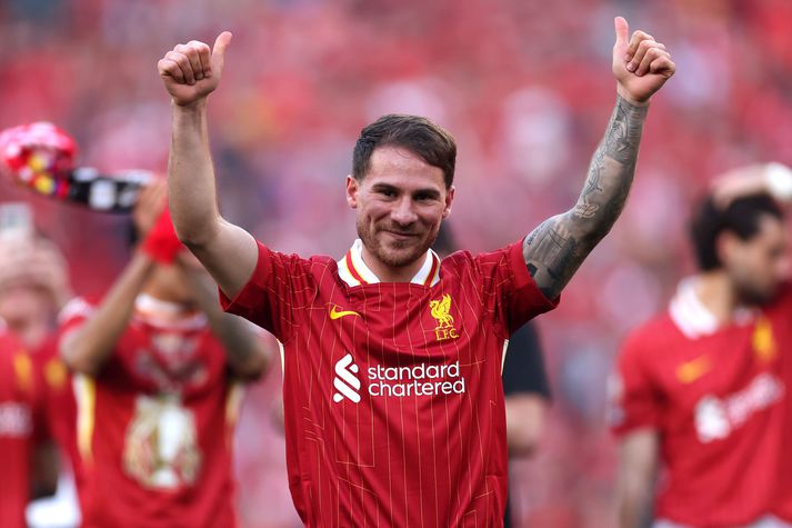 Alexis Mac Allister var frábær með Liverpool í apríl.