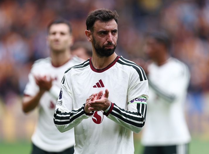 Bruno Fernandes, fyrirliði Manchester United, náði sér ekki á strik gegn Hull City, ekki frekar en samherjar hans.