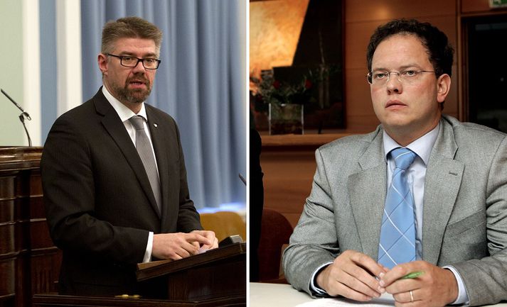 Gunnar Bragi og Ómar. Svo virðist sem samstaðan innan Framsóknarflokksins um að keyra ályktun um viðræðuslit áfram sé að rofna.