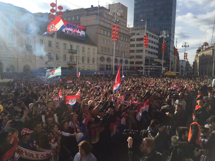 Stemningin í Zagreb í dag var glæsileg.