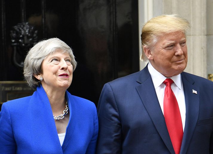 May og Trump við Downingstræti 10 fyrr í vikunni.