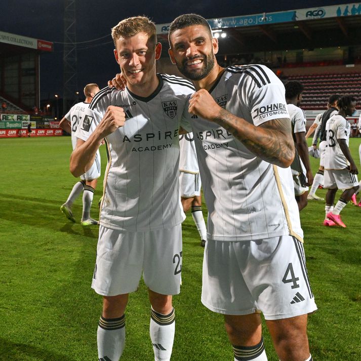 Alfreð Finnbogason lagði upp jöfnunarmark Eupen. Guðlaugur Victor Pálsson lék einnig með liðinu í kvöld.