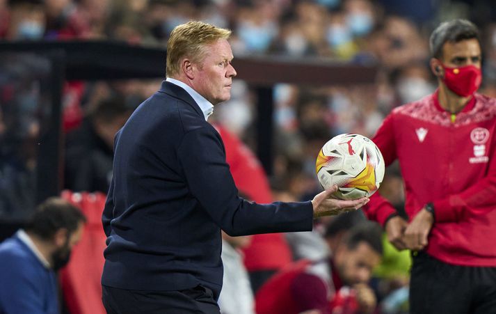 Ronald Koeman stýrði Barcelona í síðasta sinn í gær.