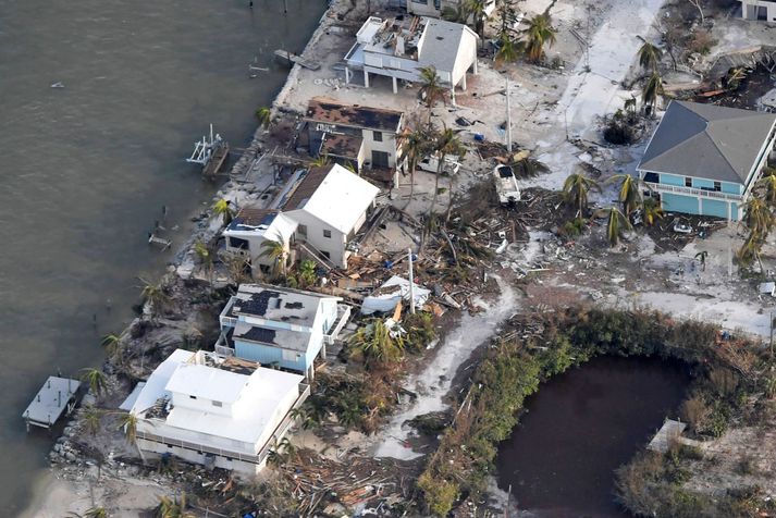 Svona var um að litast á Florida Keys-eyjaklasanum í gær.